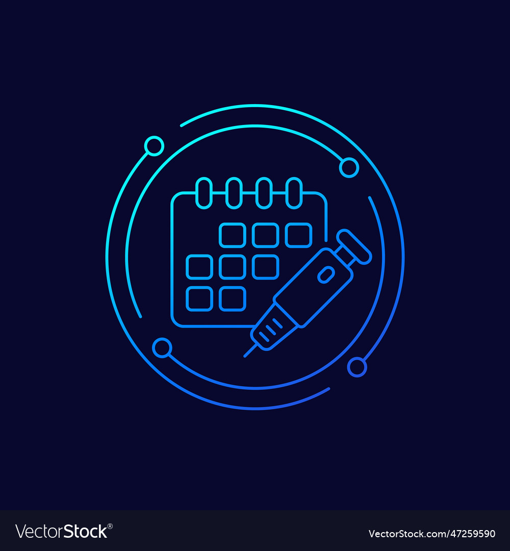 Insulin injection schedule icon linear design Vector Image