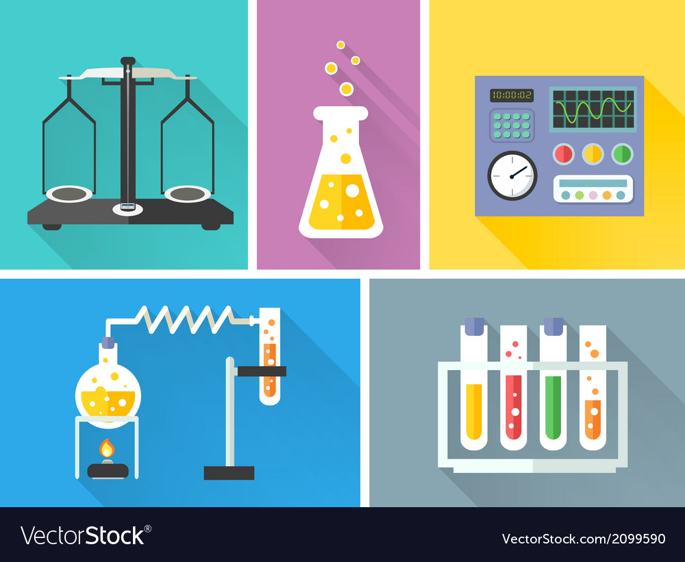 Laboratory Equipment Decorative Icons Set Vector Image 5098