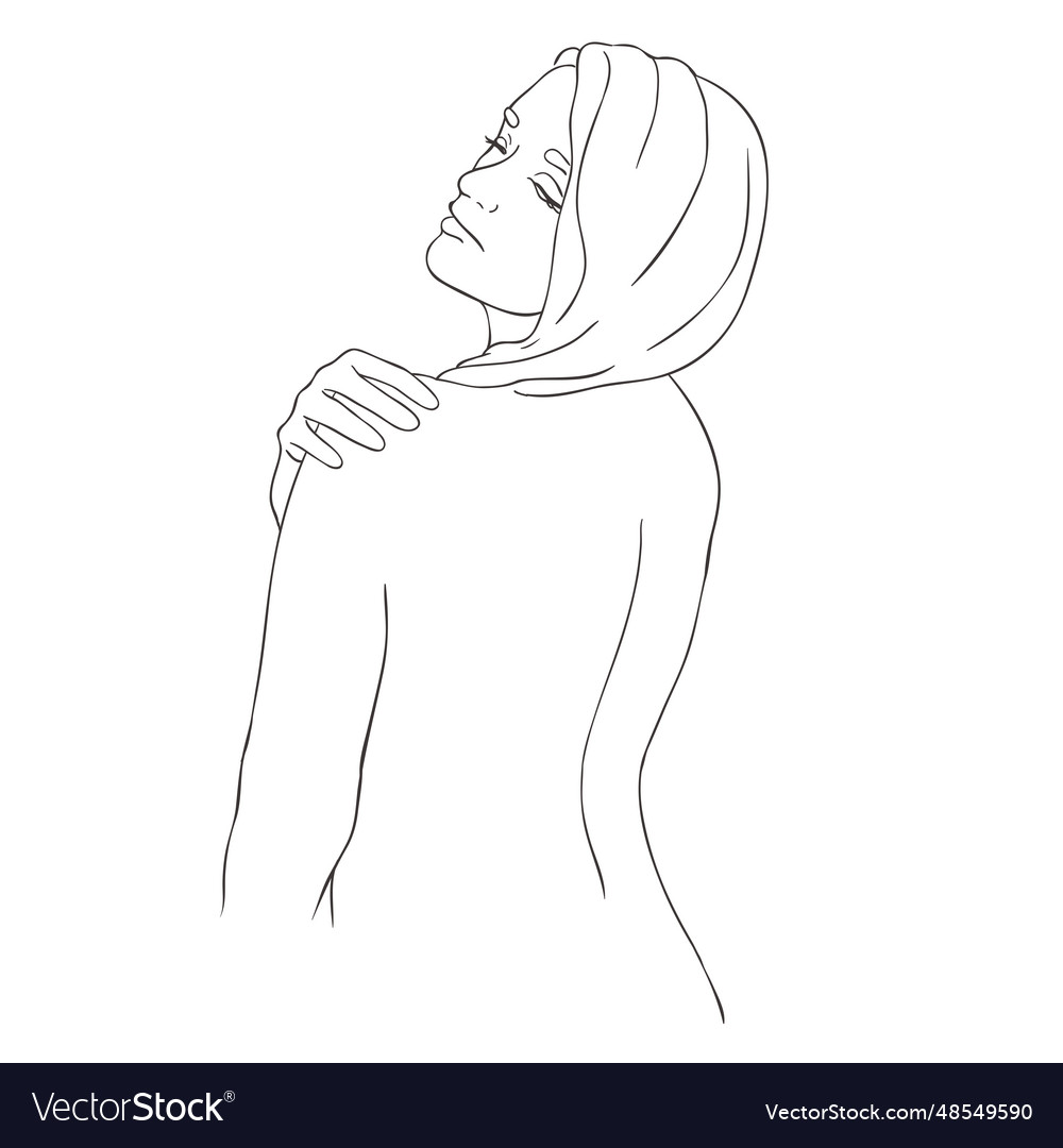 Line art women Royalty Free Vector Image - VectorStock