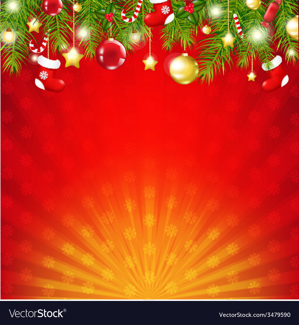 Red christmas sunburst card Royalty Free Vector Image