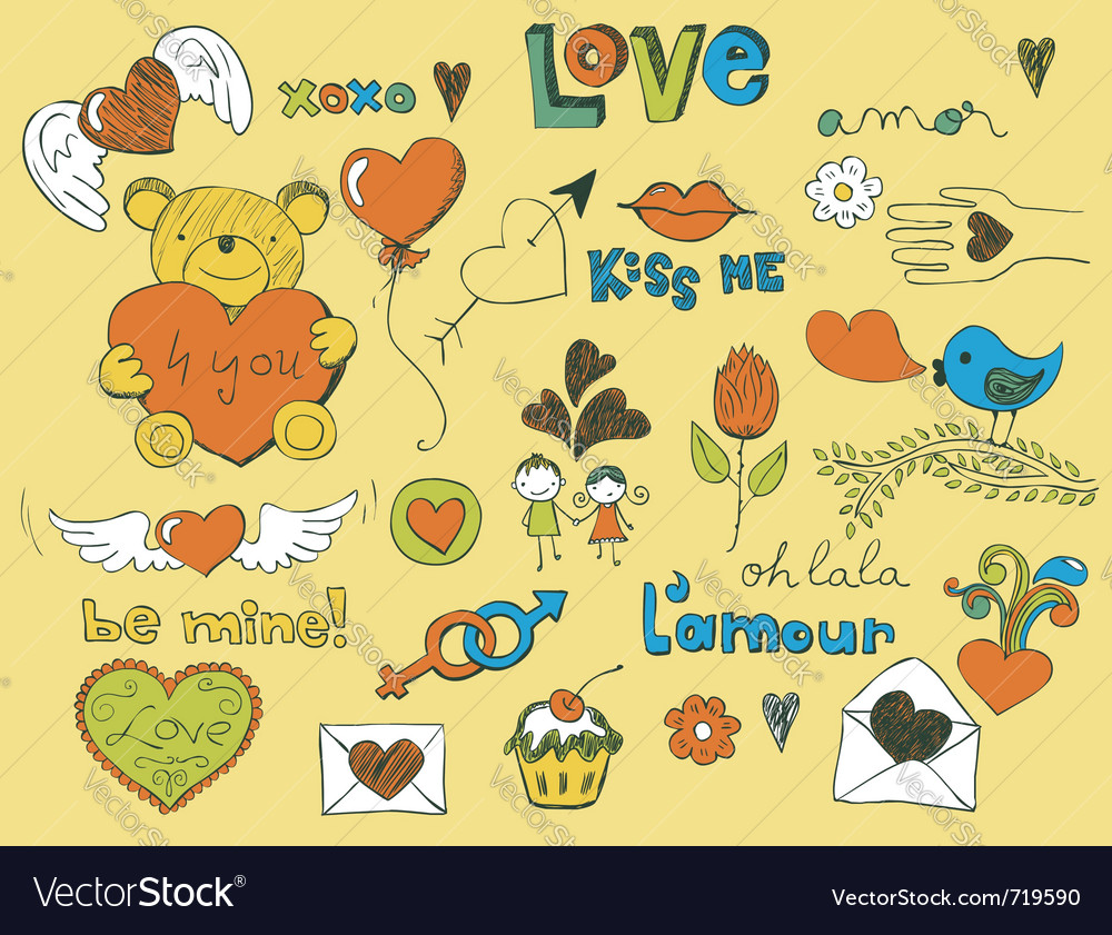 Romantic Doodles - Hearts and Arrows