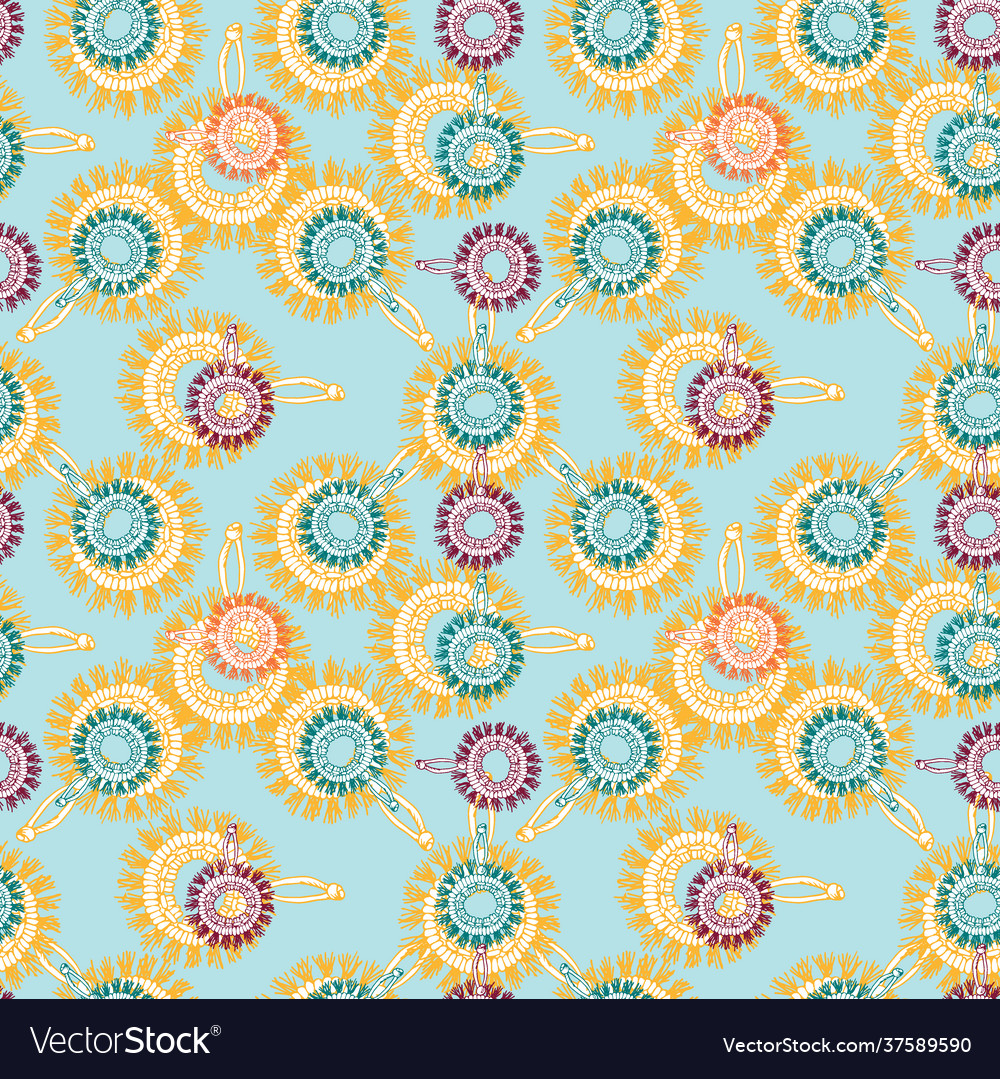 Seamless pattern from doodle elements weaving