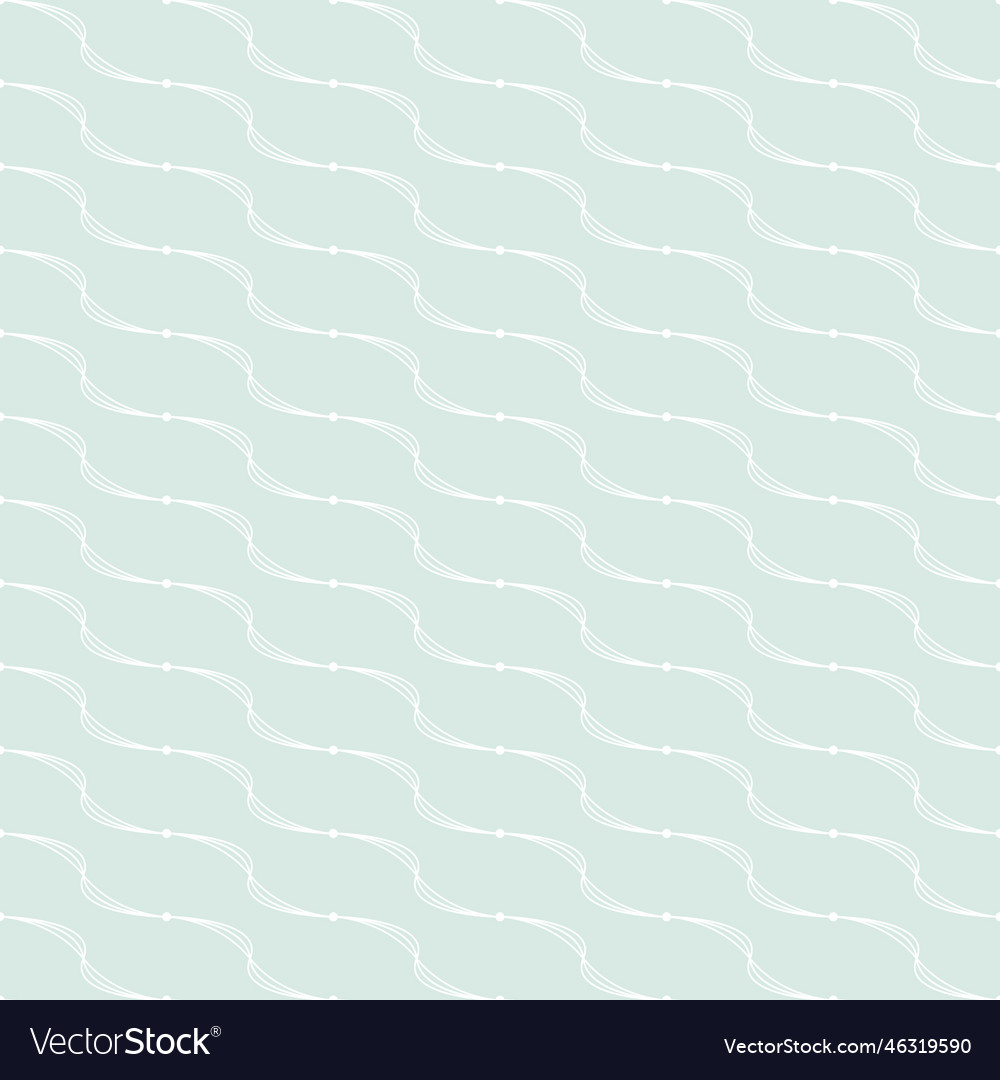 Seamless pattern mint color wave line repeating