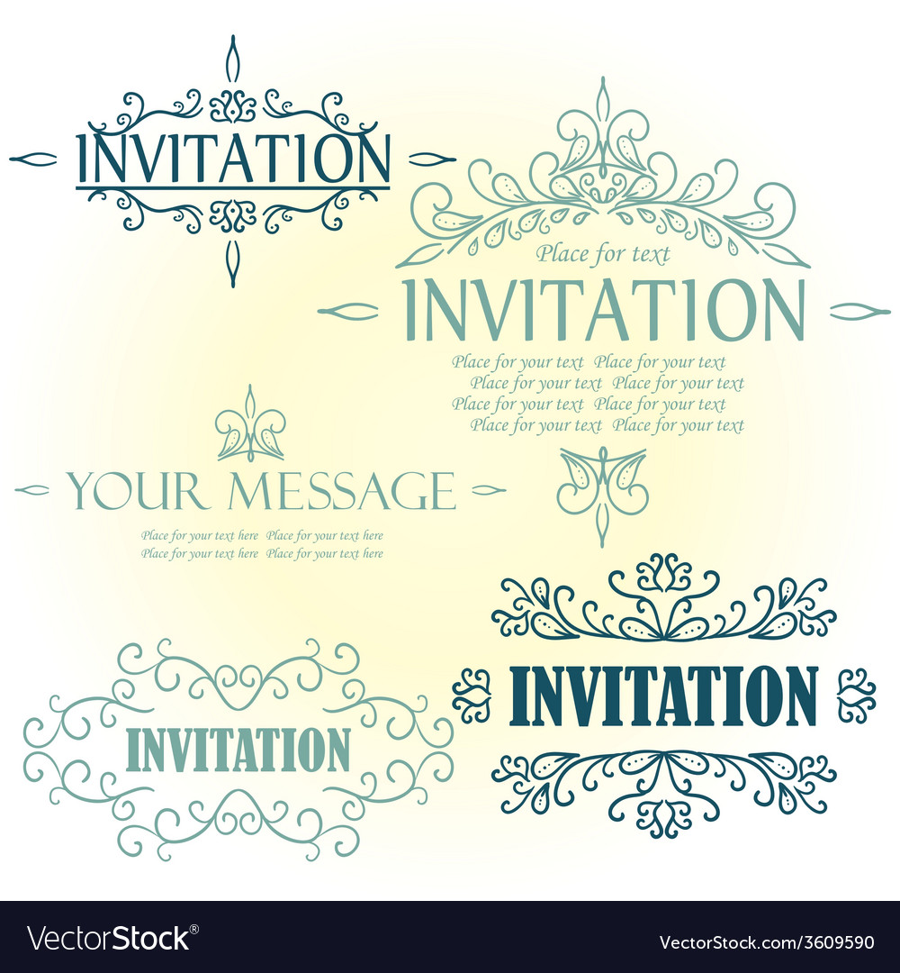 Set calligraphic design elements for menu