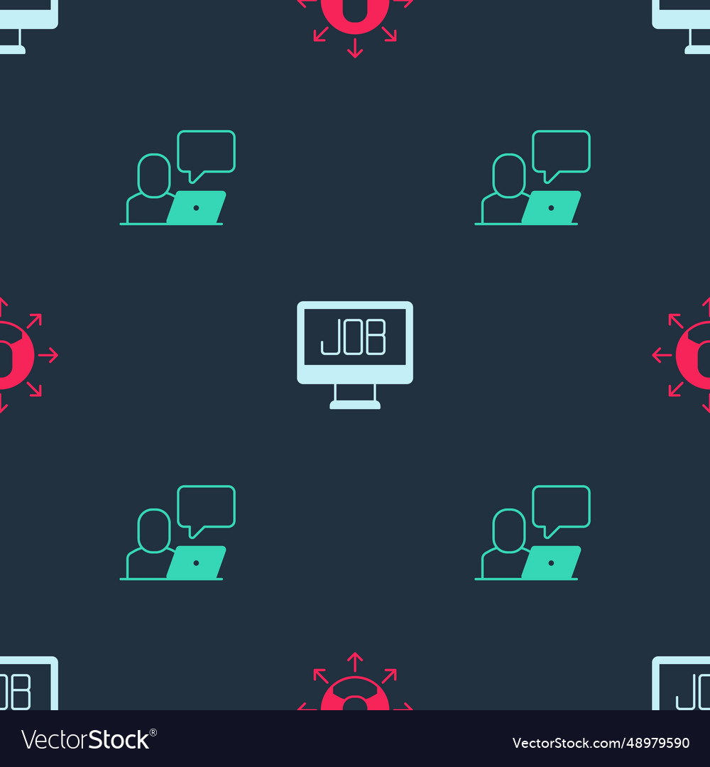 Set multitasking manager working search job vector image Set multitasking manager working search job