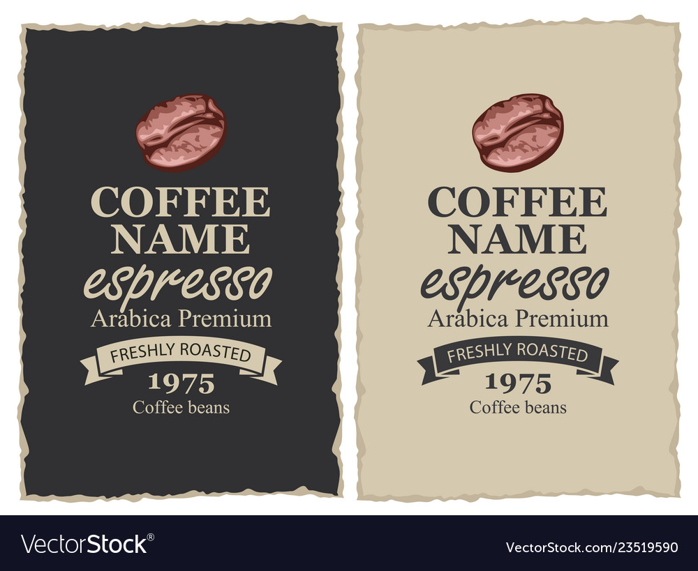 Set of labels for freshly roasted coffee beans Vector Image