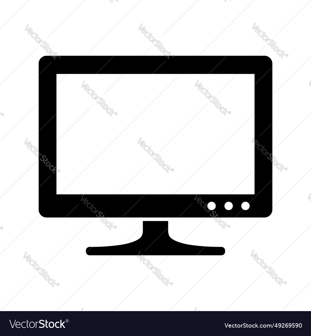 Simple of monitor personal computer component icon