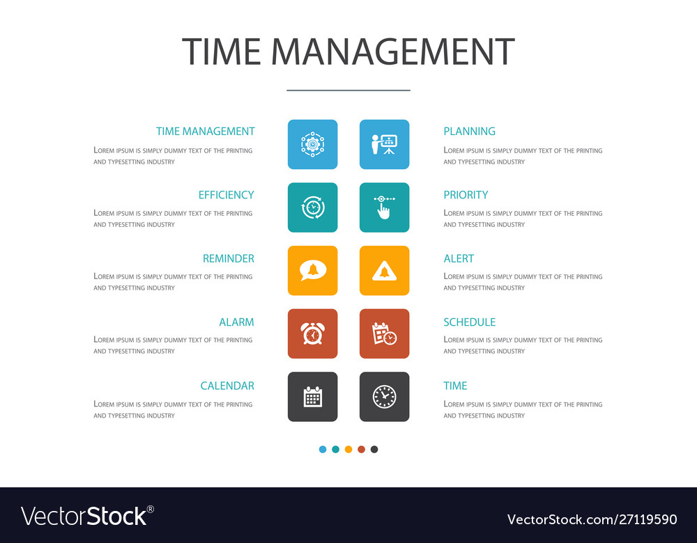 Time management infographic 10 option concept Vector Image