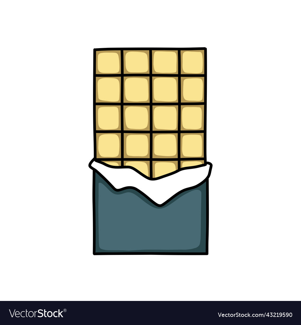 White chocolate bar doodle icon color line