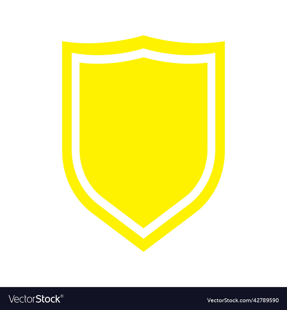 Yellow shield solid icon Royalty Free Vector Image