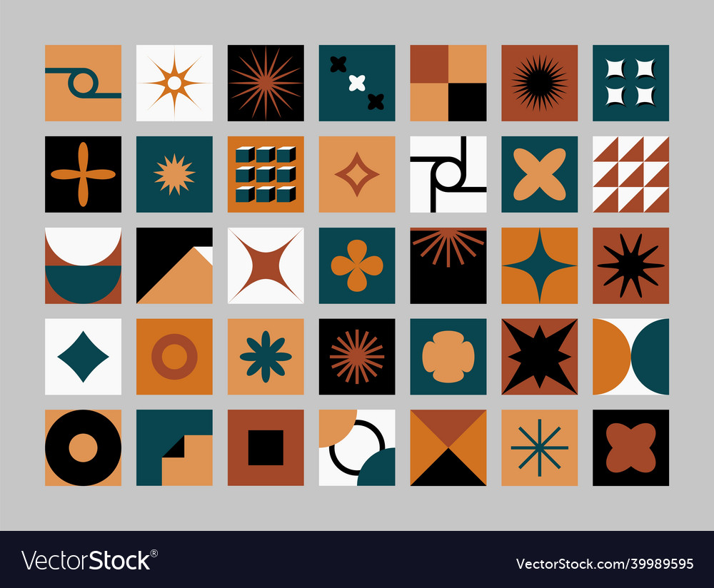 Abstract geometry shape set basic primitive vector image Abstract geometry shape set basic primitive