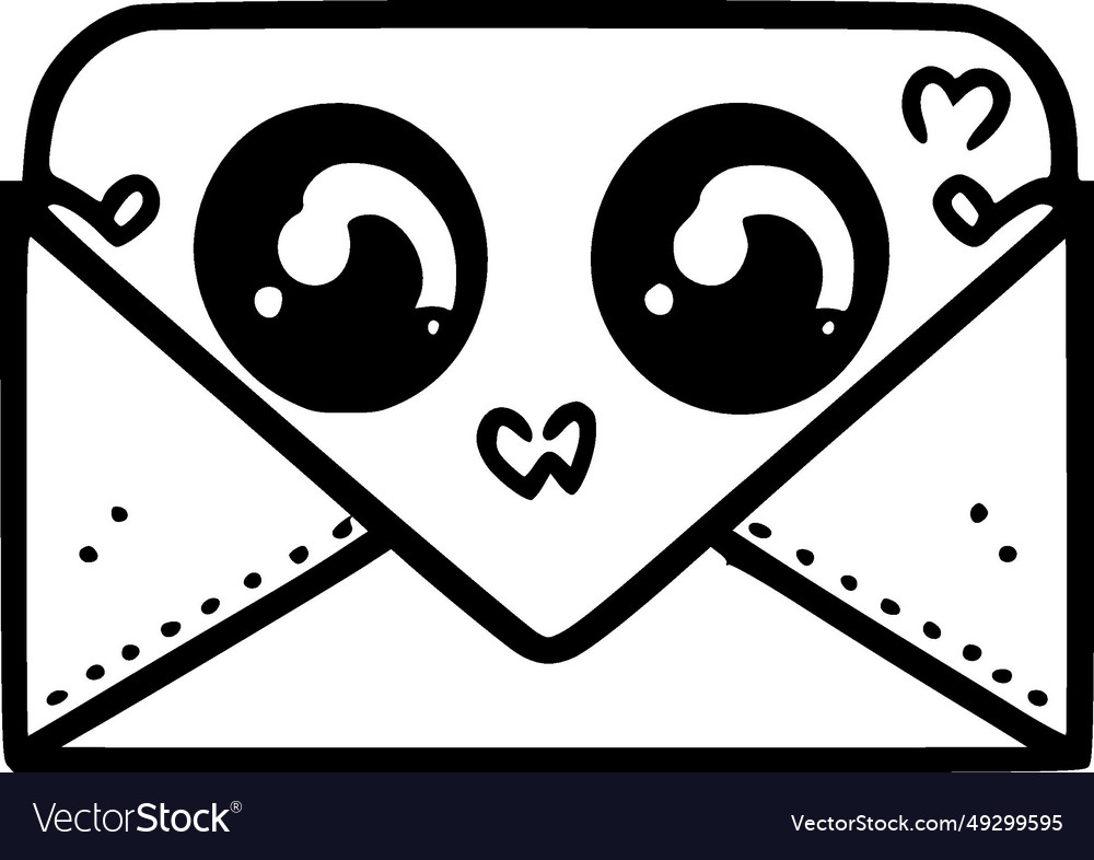 Envelope with heart - minimalist and simple