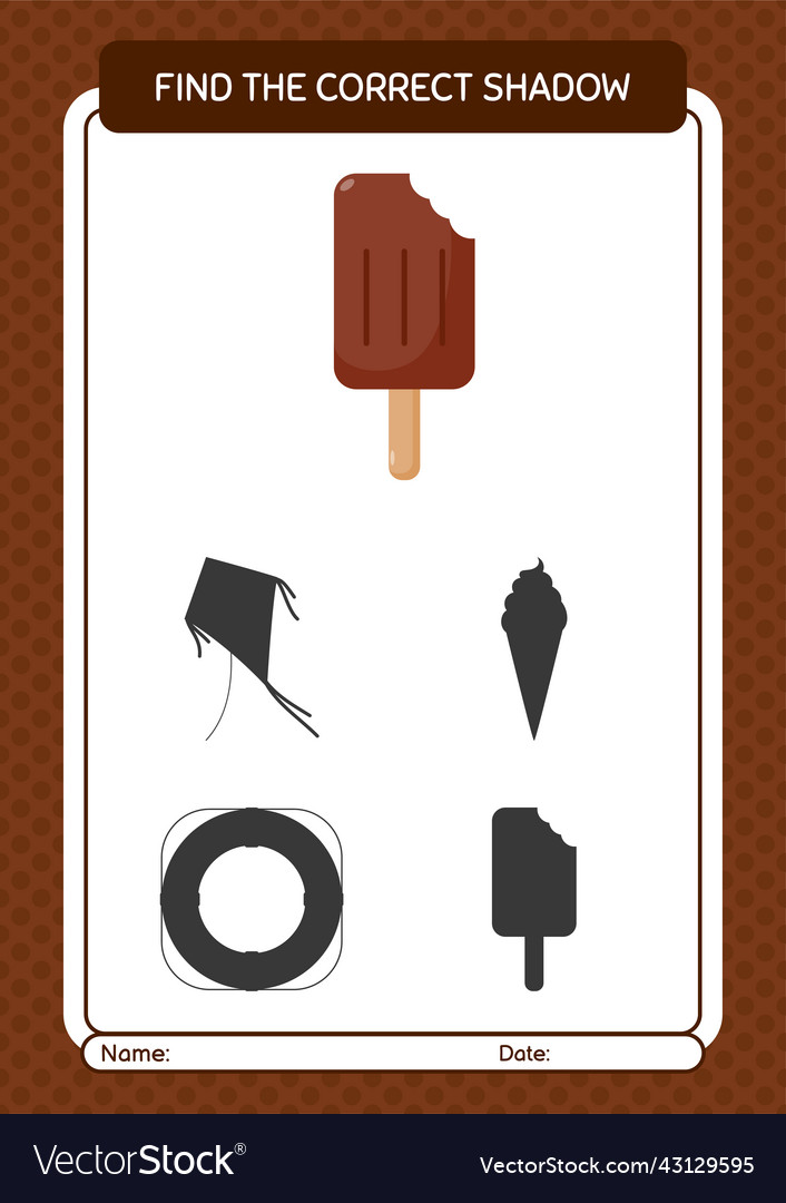 Find the correct shadows game with ice cream