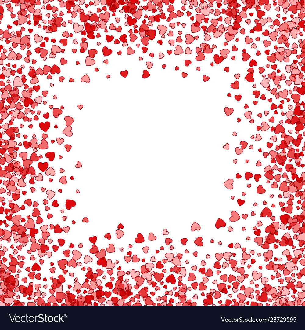 Frame or border of random scatter hearts Vector Image