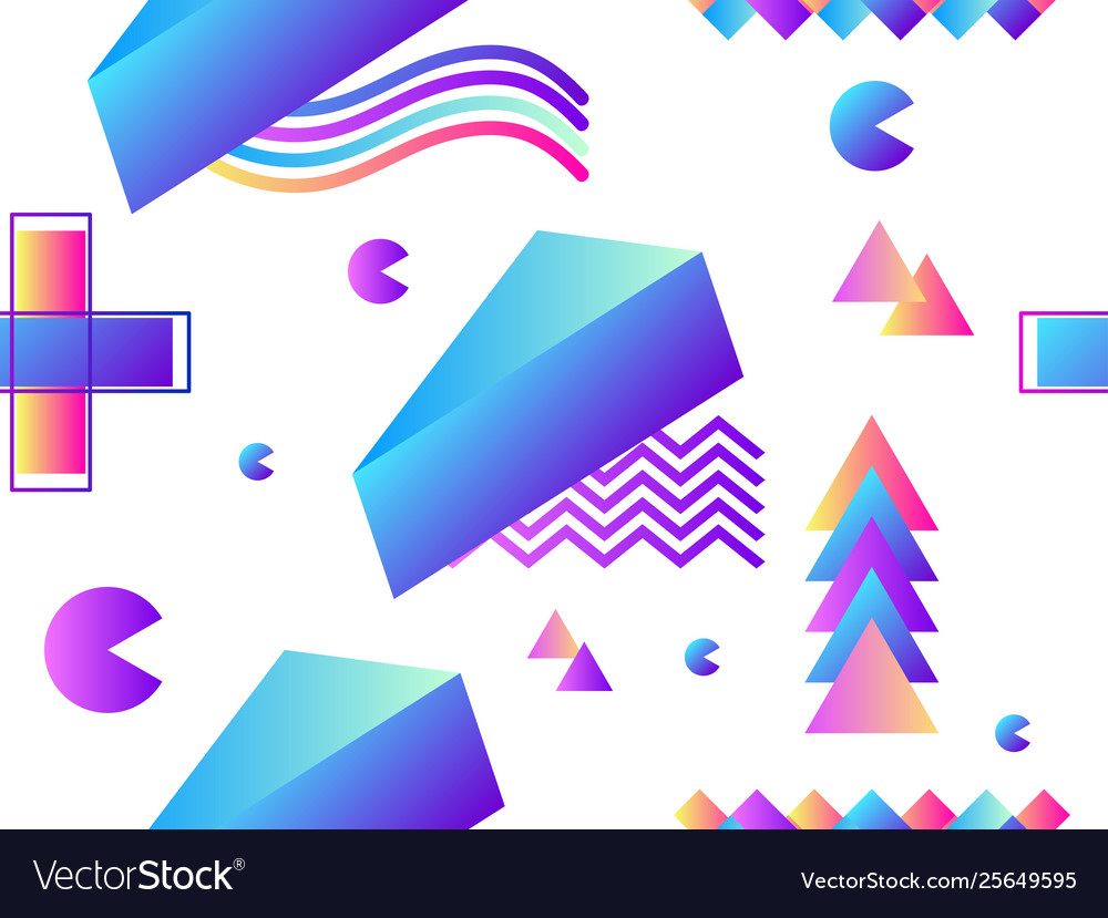Memphis seamless pattern geometric elements Vector Image Memphis seamless pattern geometric elements