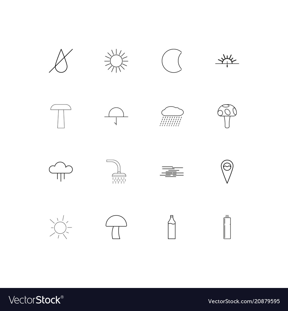 Nature linear thin icons set outlined simple