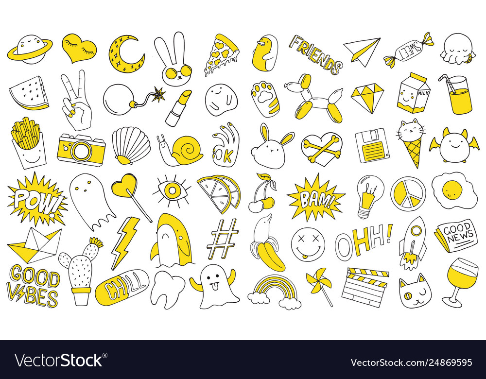 Patch set on white background