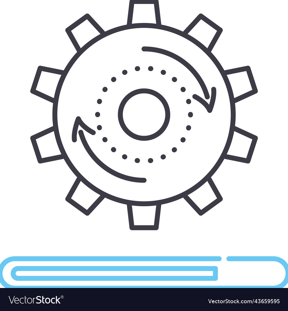 Processing file line icon outline symbol vector image Processing file line icon outline symbol