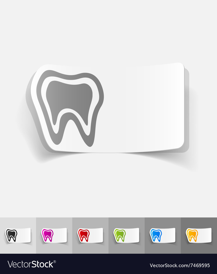 Realistic design element tooth