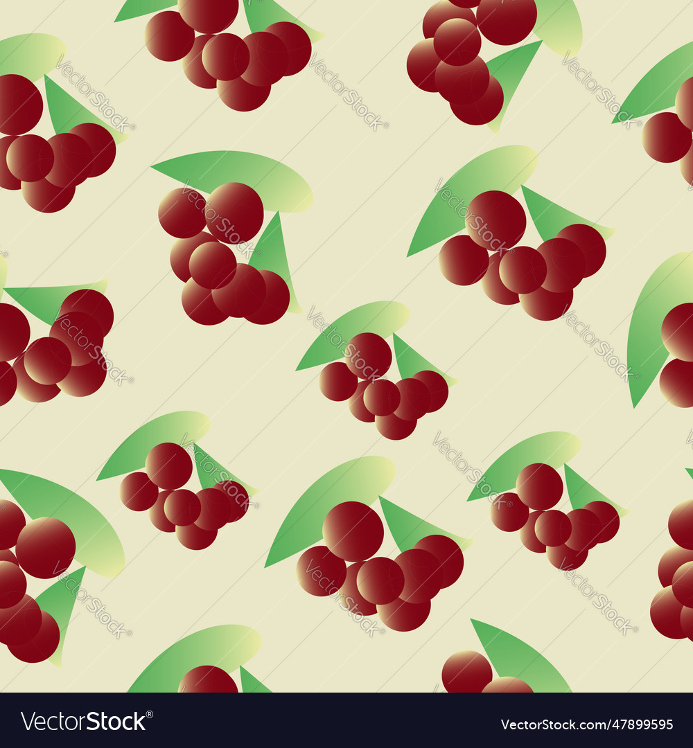 Seamless pattern - red rowan branch