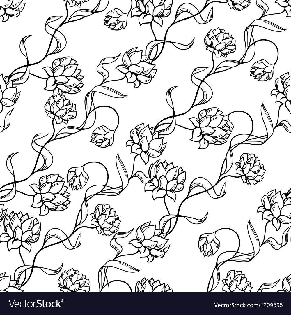 Seamless pattern with abstract flowers