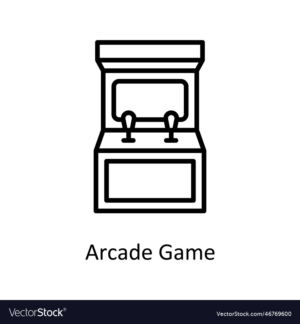 Arcade game outline icon design Royalty Free Vector Image