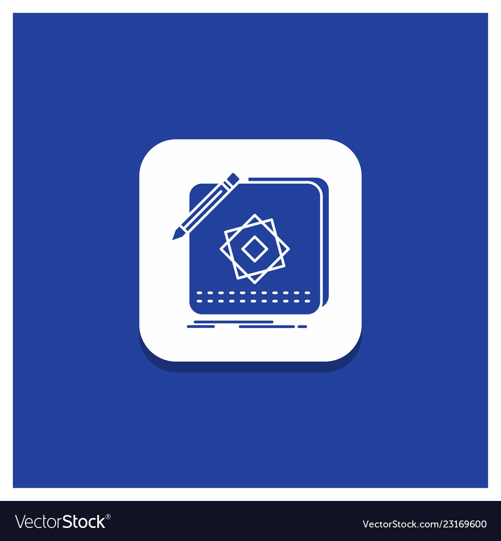 Blue round button for design app logo application