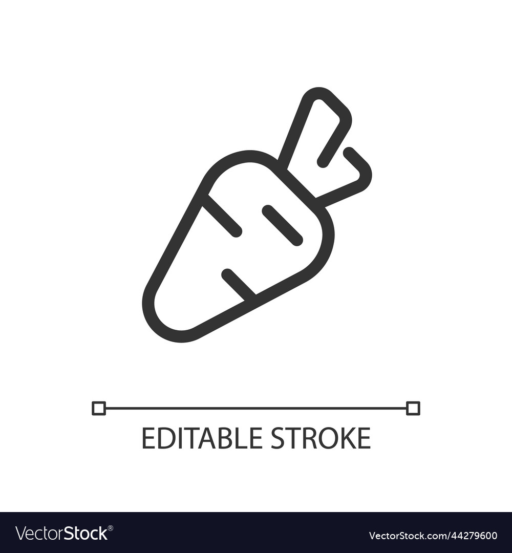 Carrot pixel perfect linear ui icon vector image Carrot pixel perfect linear ui icon