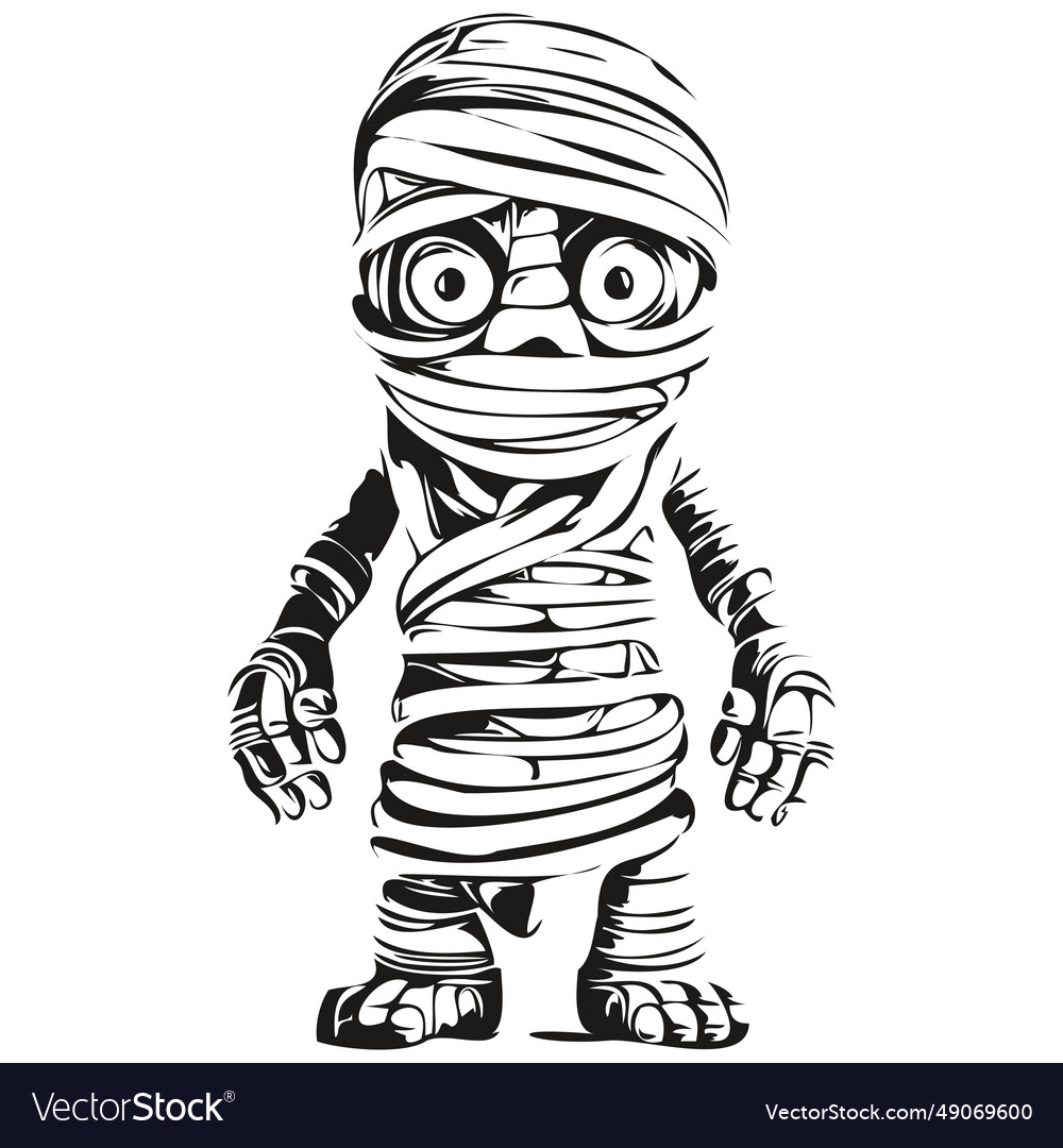 Classic Mummy Portrait In Monochrome Royalty Free Vector