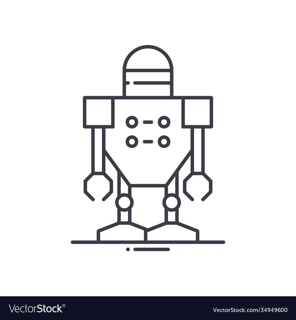 Cyborg robot icon linear isolated Vector Image Cyborg robot icon linear isolated