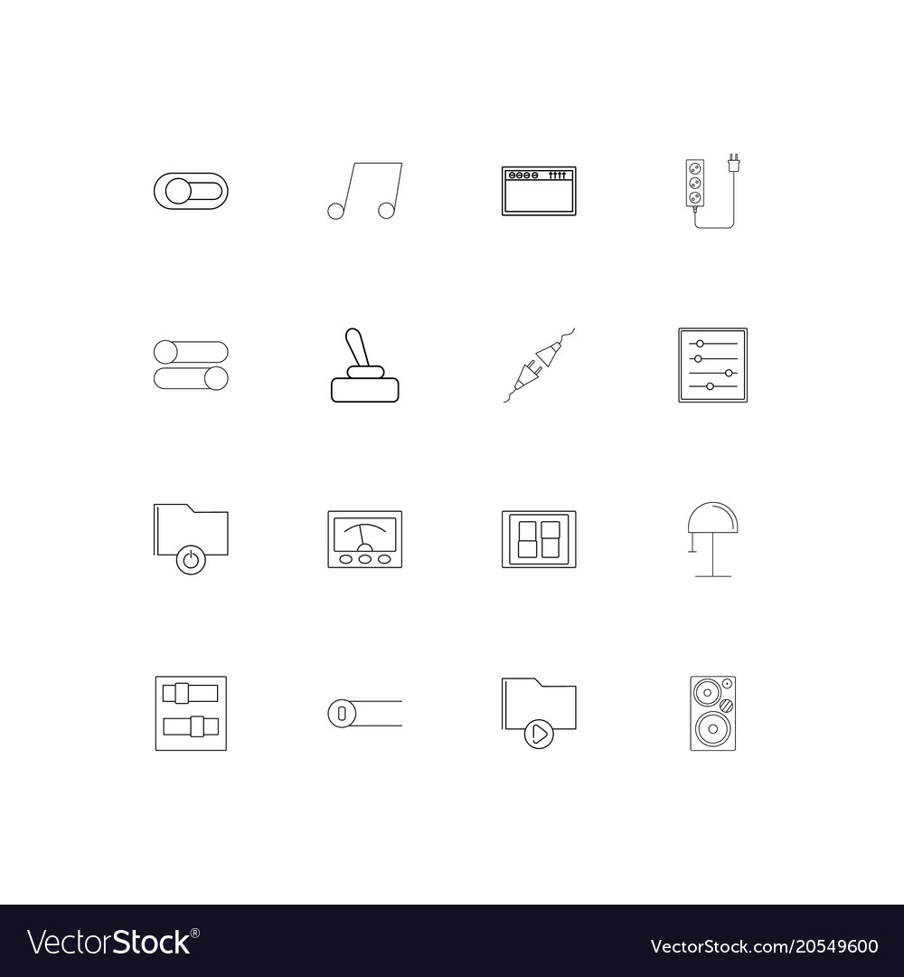 Electrical simple linear icons set outlined