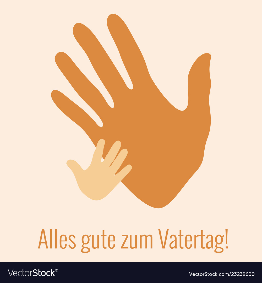 Fathers day in germany handprint of father Vector Image