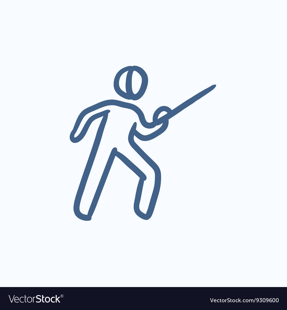 Fencing sketch icon Royalty Free Vector Image - VectorStock