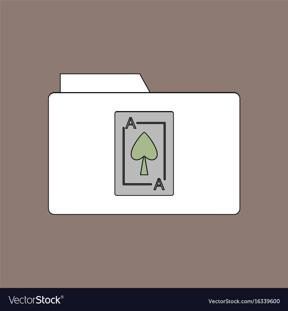 Flat icon design collection playing card on folder