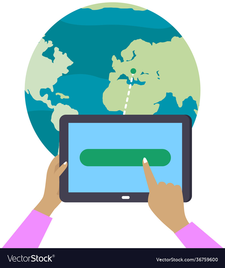 Goal Pointer on Tablet - World Map