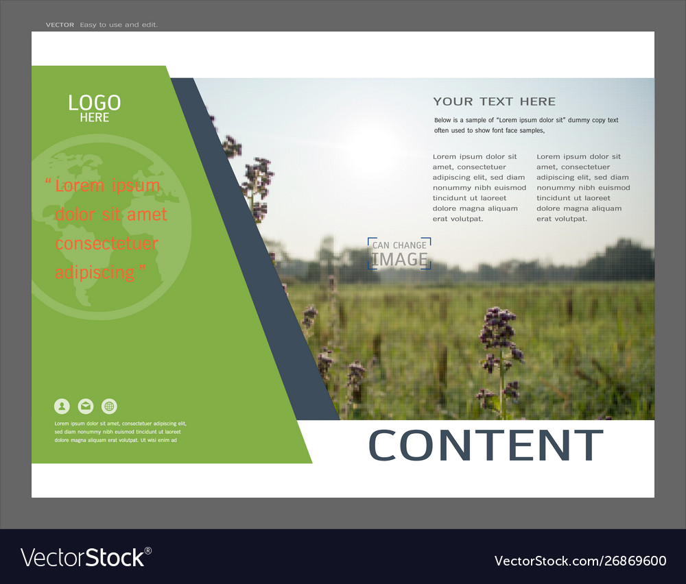 Greenery presentation layout template vector image Greenery presentation layout template