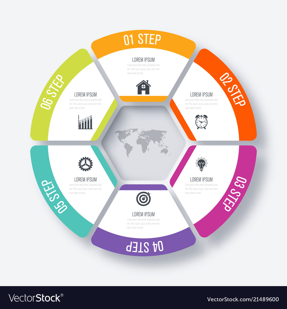 Infographics 6 options Royalty Free Vector Image