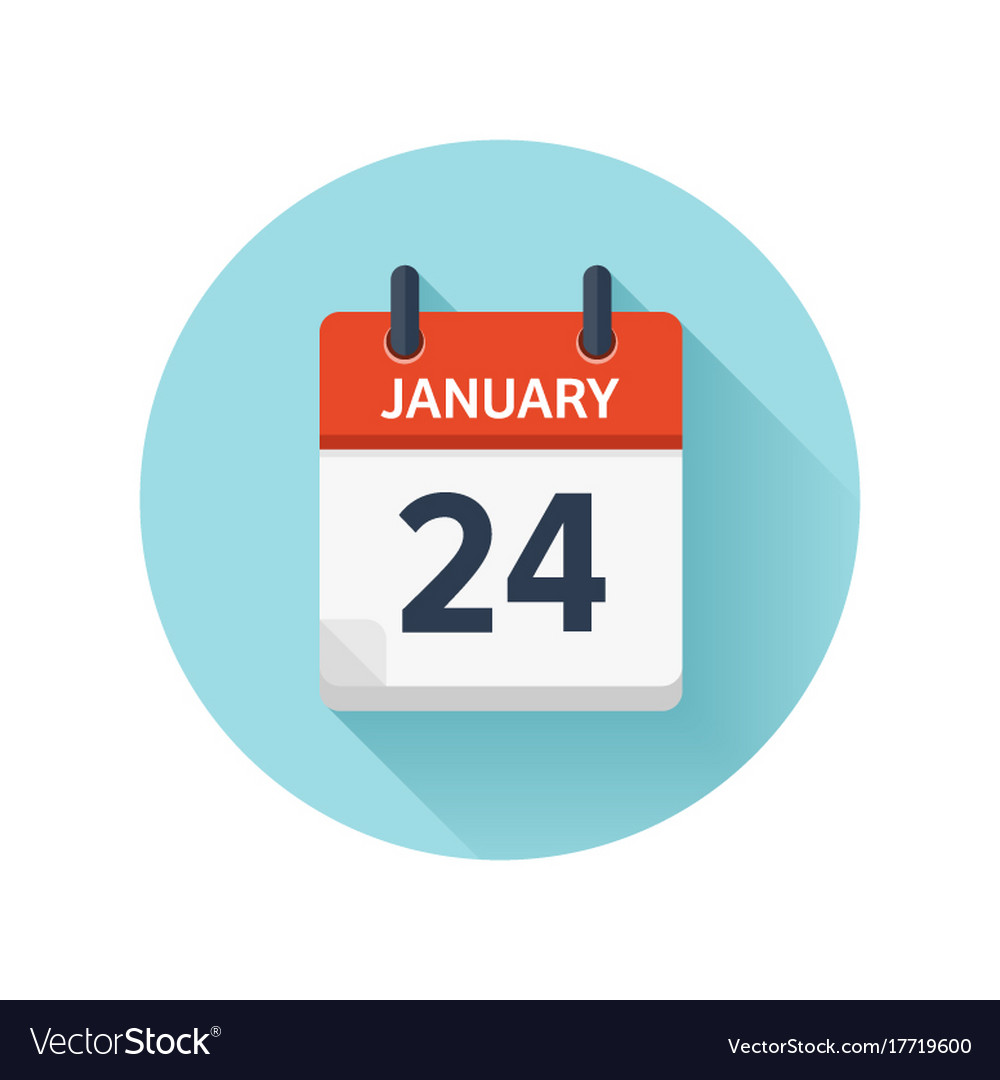 January 24 flat daily calendar icon date