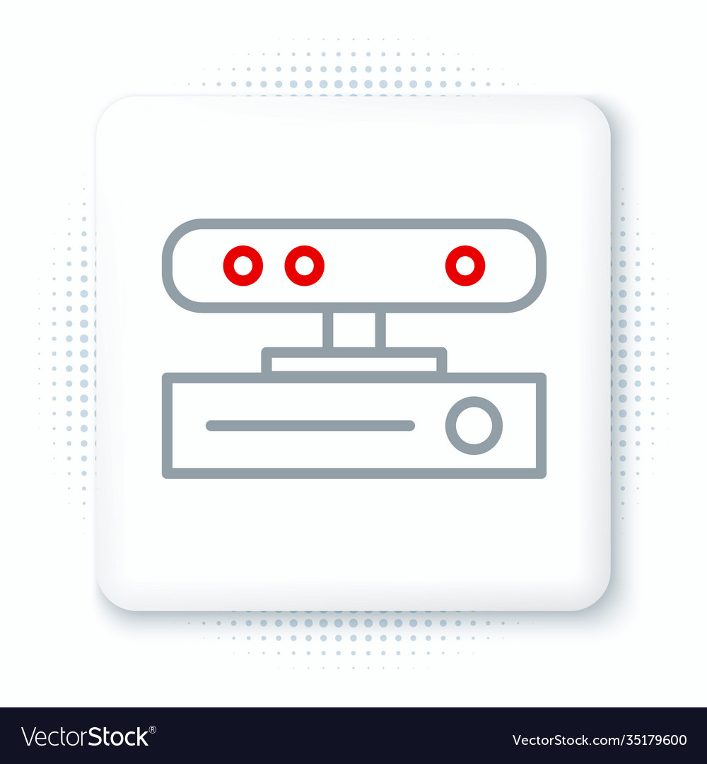 Line motion sensor icon isolated on white vector image Line motion sensor icon isolated on white