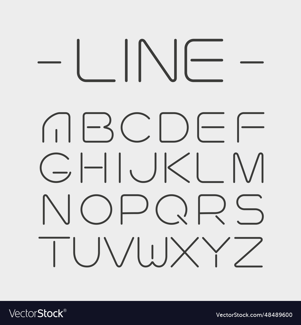 Linear font - simple and minimalistic alphabet Vector Image