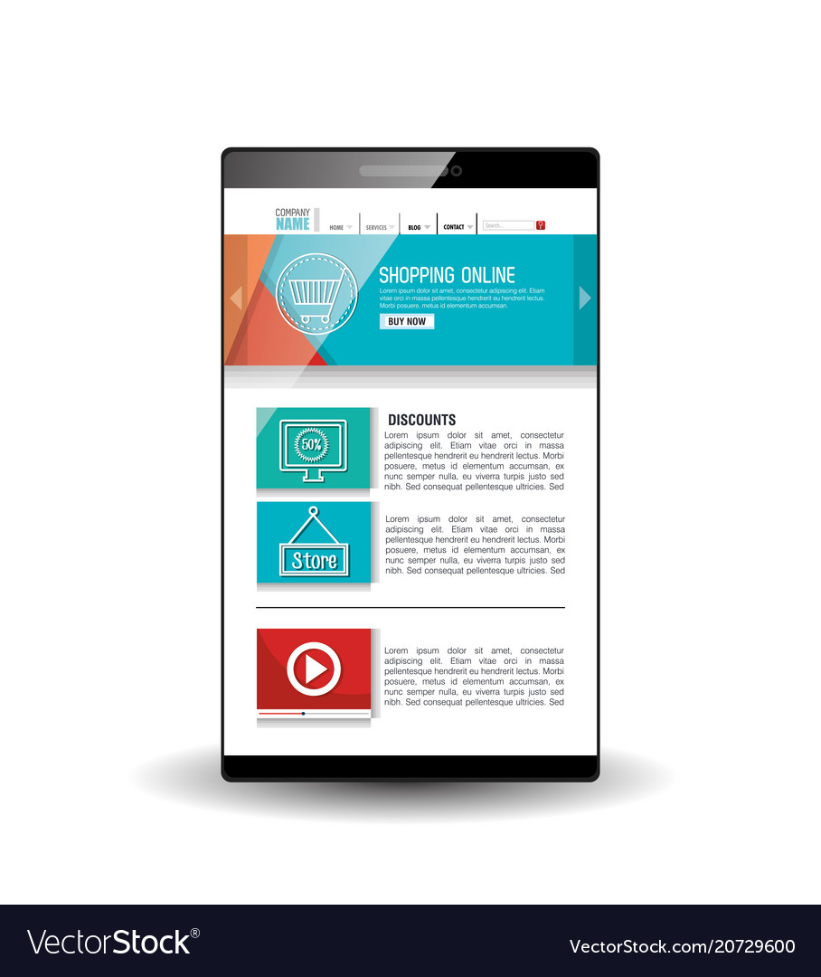 Model website at device electronic vector image Model website at device electronic
