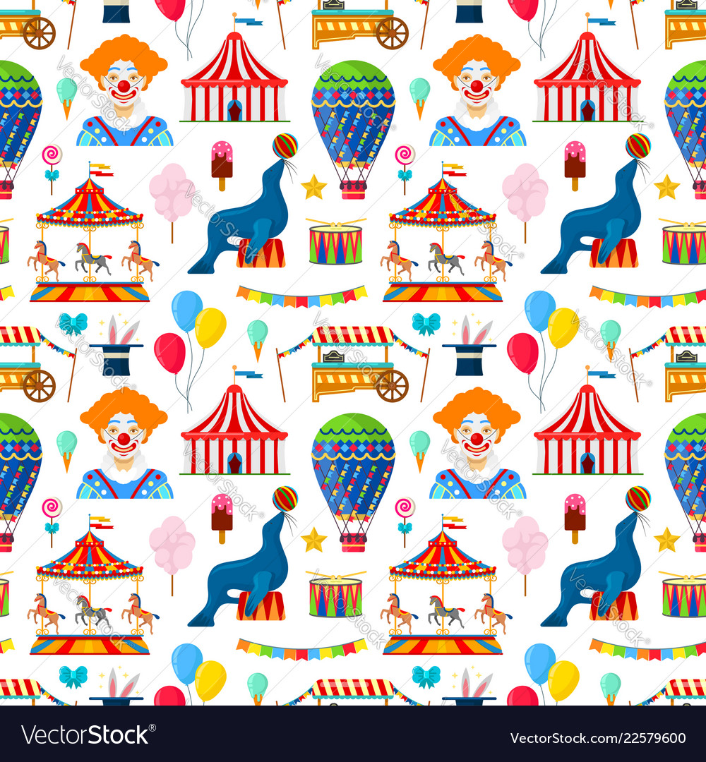 Pattern with circus and amusement elements