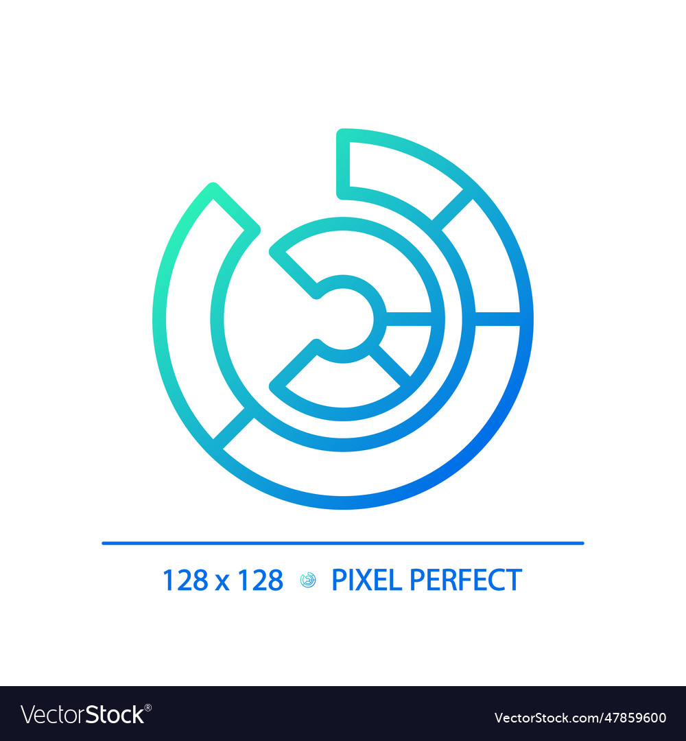 Radial chart gradient linear icon vector image Radial chart gradient linear icon