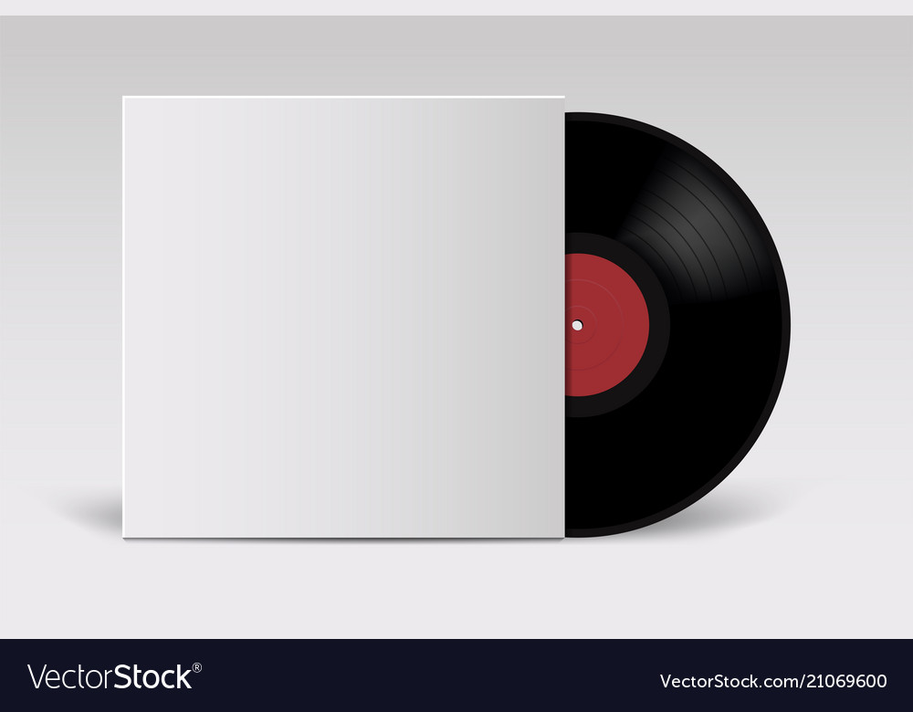 Retro Vinyl Record Mockup with Cover