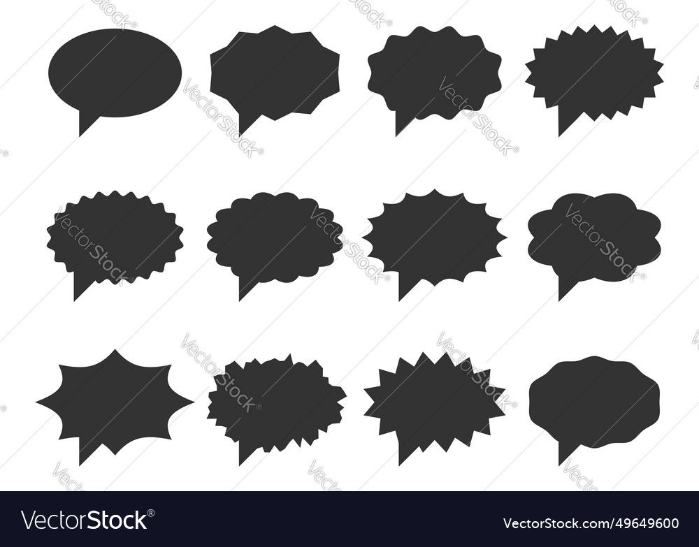 Set talk bubbles speech blank empty bubble icon vector image Set talk bubbles speech blank empty bubble icon