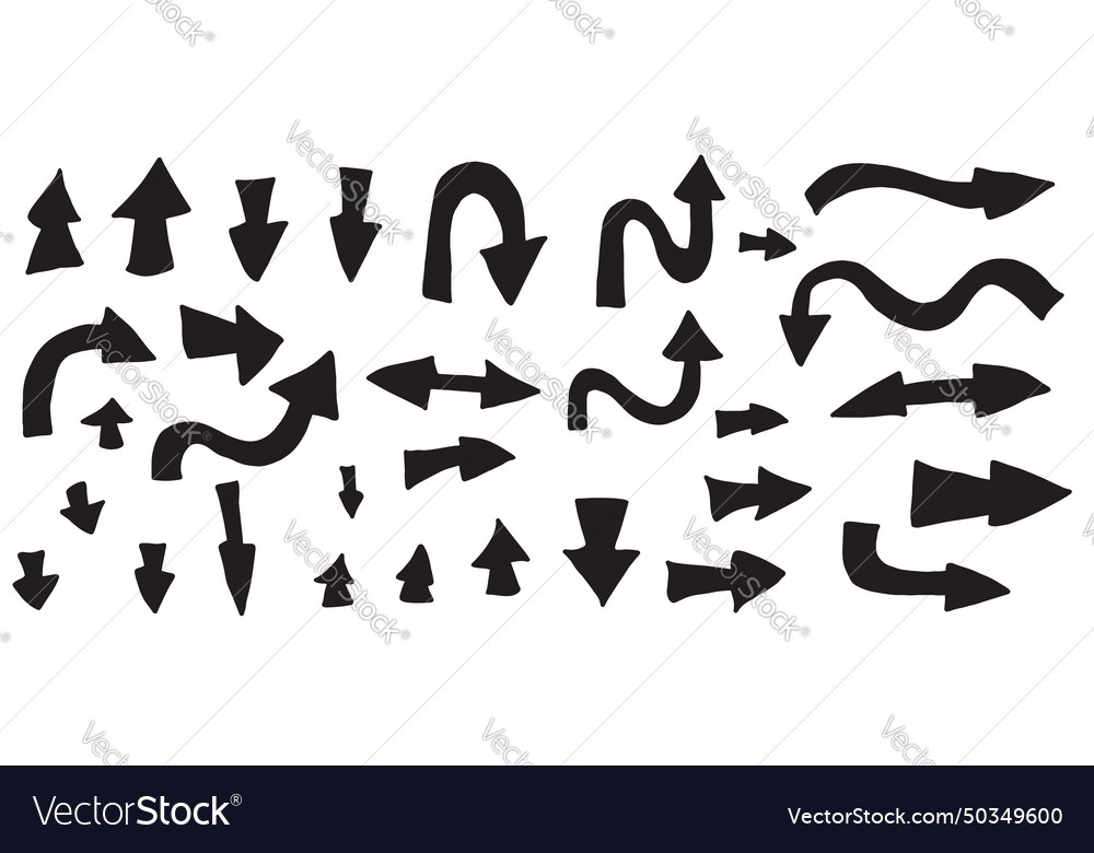 Simple arrow set collection of direction pointers