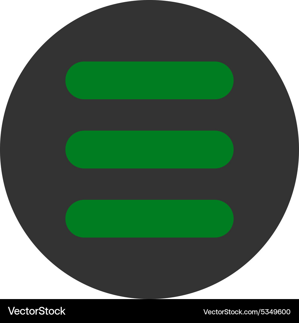 Stack flat green and gray colors round button Vector Image