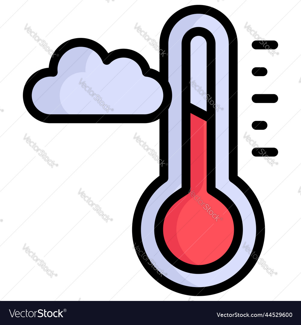 Temperature outline colored icon modern colored Vector Image