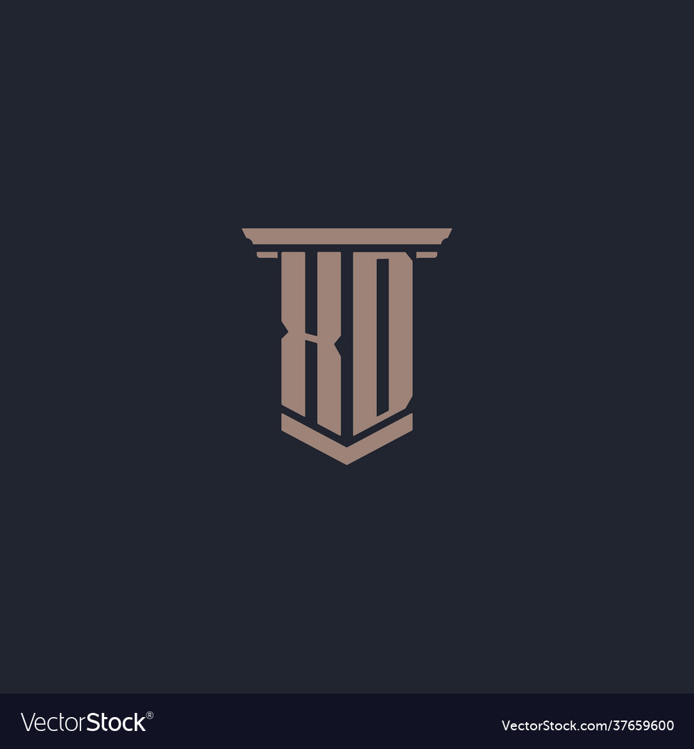 Xd initial monogram logo with pillar style design