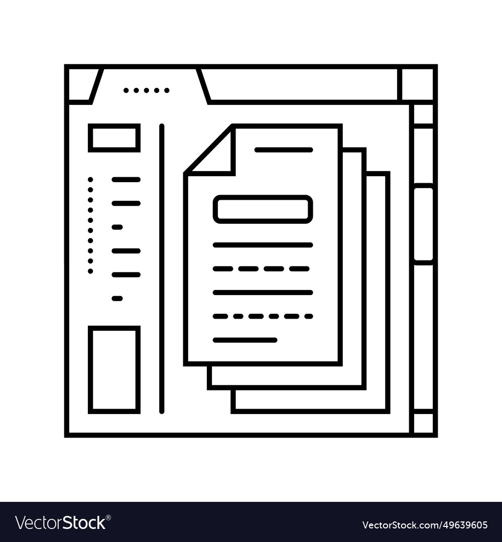 Api documentation technical writer line icon vector image Api documentation technical writer line icon